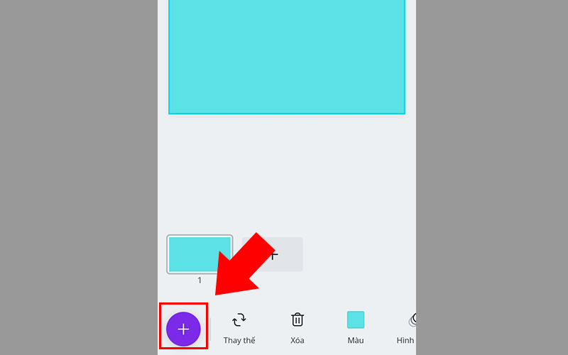 Tạo Slide mới v&agrave; nhấn v&agrave;o dấu cộng